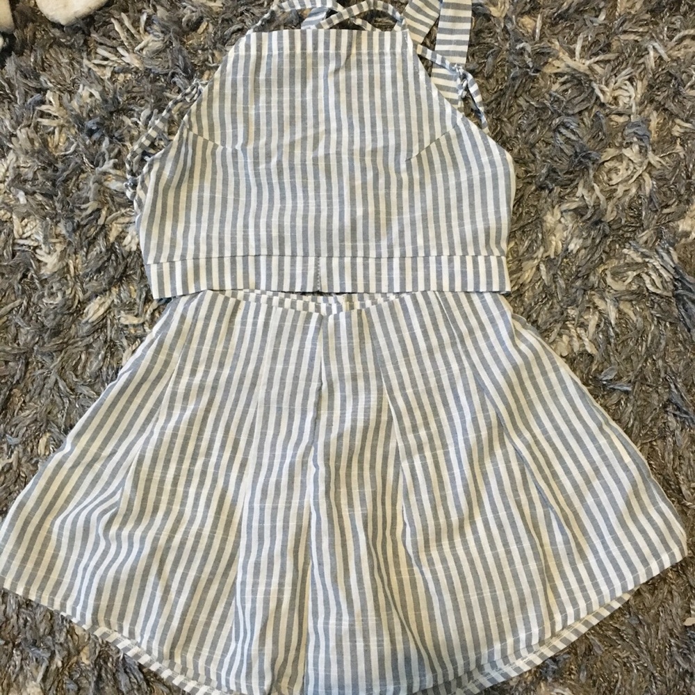 BLUE AND WHITE TWO PIECE